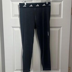 Adidas Dark Gray Leggings with Logo Detail
